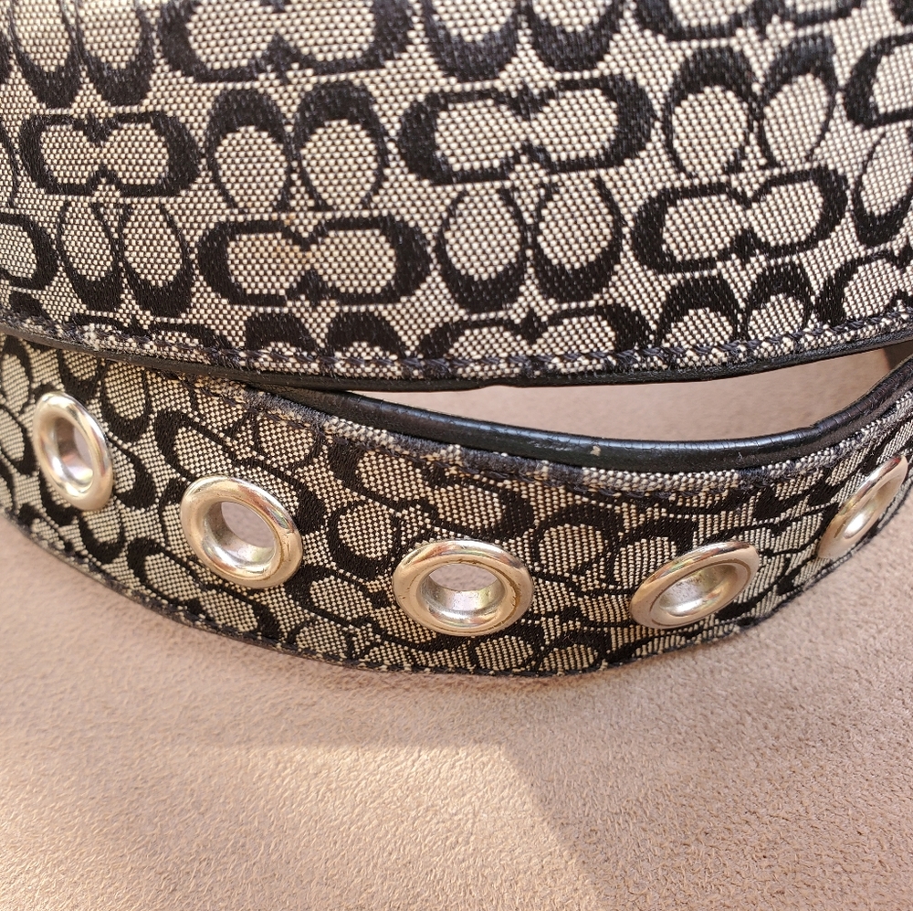 Coach Classic Monogram Silver Buckle Belt - Picture 4 of 5